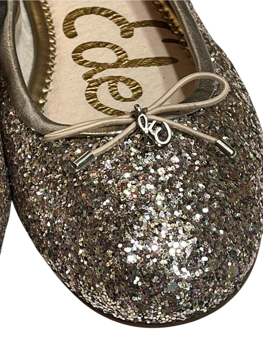Sam Edelman Glitter Flats w/Bow - Size 8.5